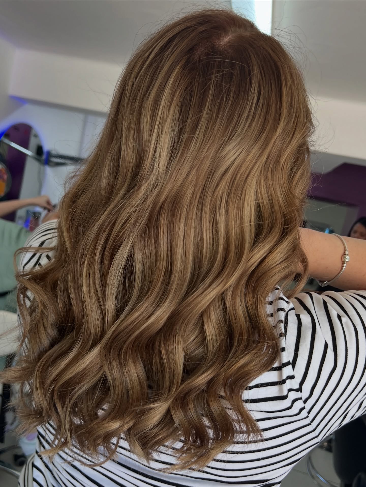 Warm honey balayage transformation