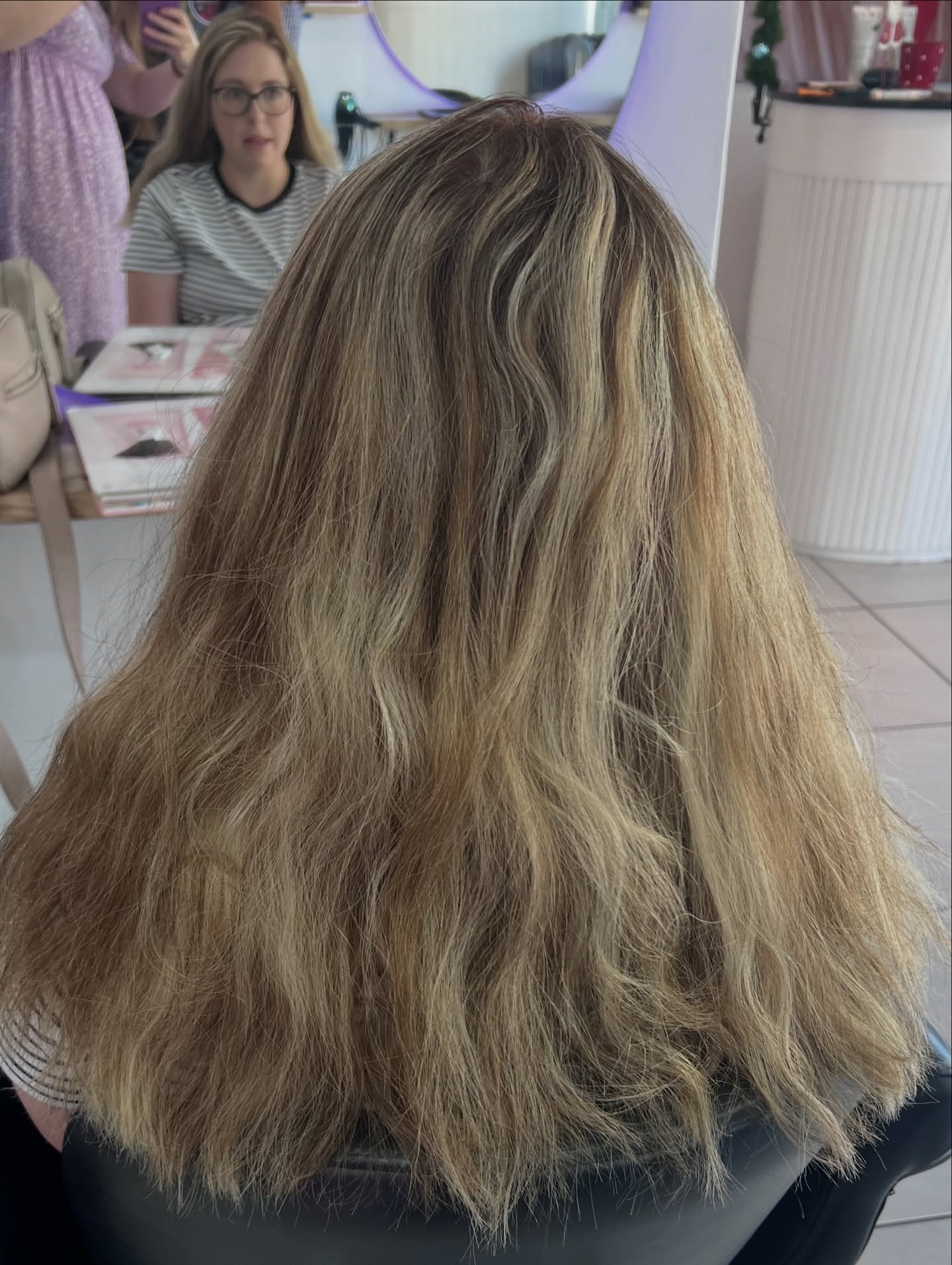 Before — frizzy overgrown balayage