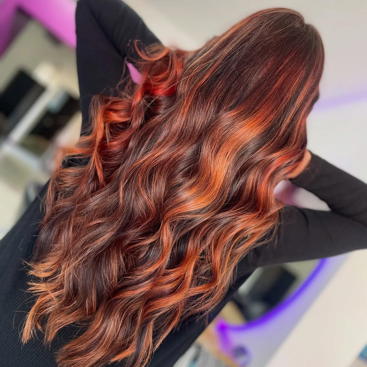 Copper red balayage by FLHAIR